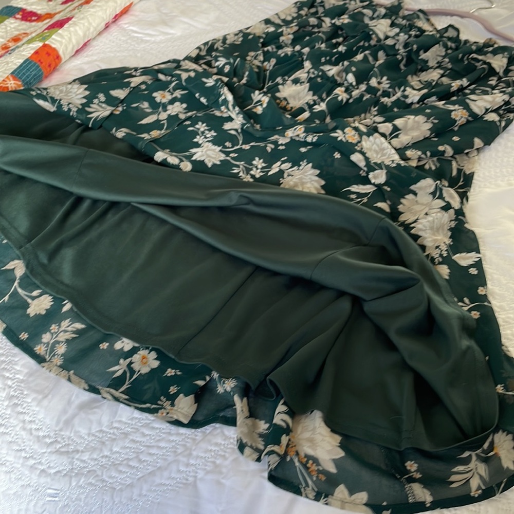 Torrid Dark Green Floral Dress - Picture 4 of 13
